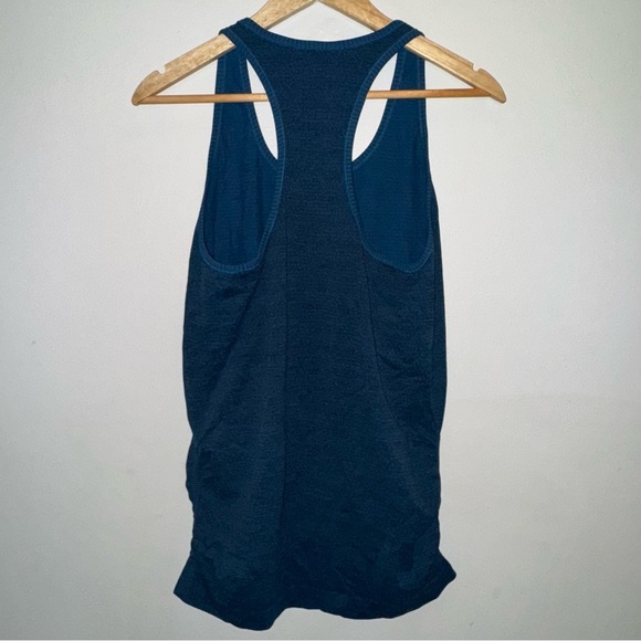 Athleta Heather Blue Speedlight Tank Top Racerback Ruched Tank Top Size Large - Picture 6 of 7